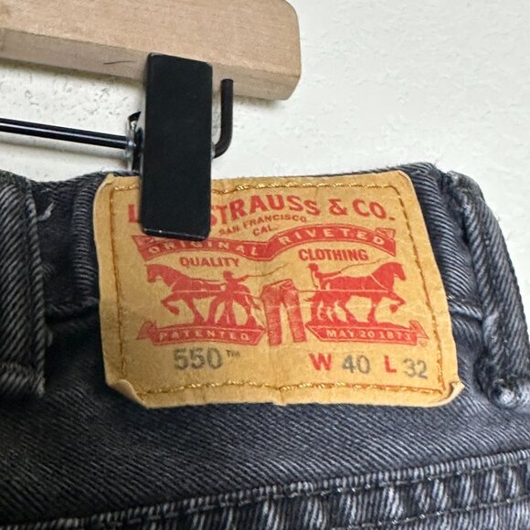 Levi 550 Denim Jean Pant Men 40x32 Black Western Workwear Fall Casual Straight - Picture 6 of 12